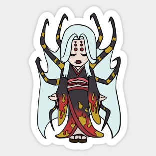 Spider Yokai Jorōgumo Playing Shamisen CHIBI MONSTER GIRLS Series I Sticker